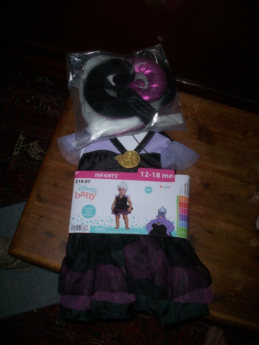 Infant Baby Ursula Costume Disney The Little Mermaid 12-18 Month, Complete 3pc